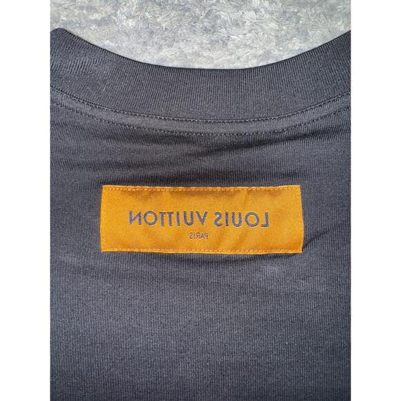Louis Vuitton LV Stitch Print Embroidery Black White Logo Short Sleeve T-Shirt M - Picture 14 of 16
